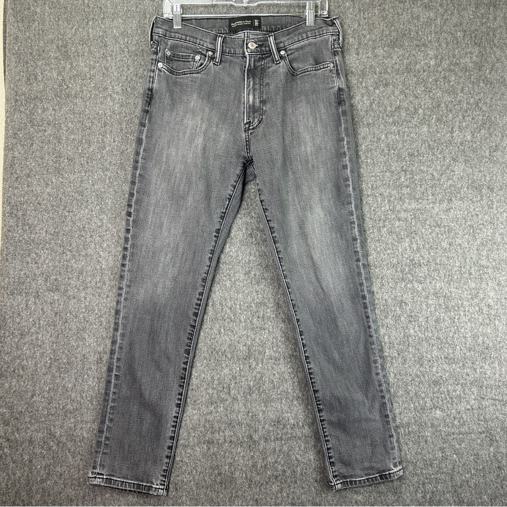 Abercrombie & Fitch Men's Slim Straight Gray Jeans